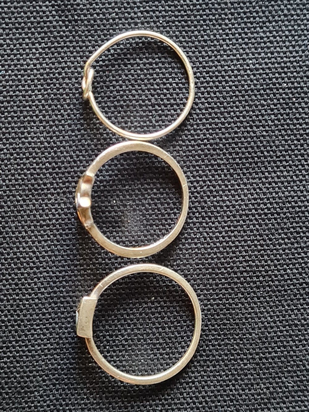 Silver Geometric Stackable Ring Set - Picture 3 of 12
